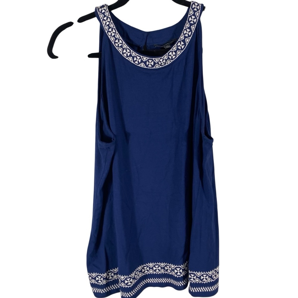 Adrianna Papell Blue Embroidered Top
